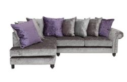 Collection Manhattan Large Left Hand Corner Sofa - Silver